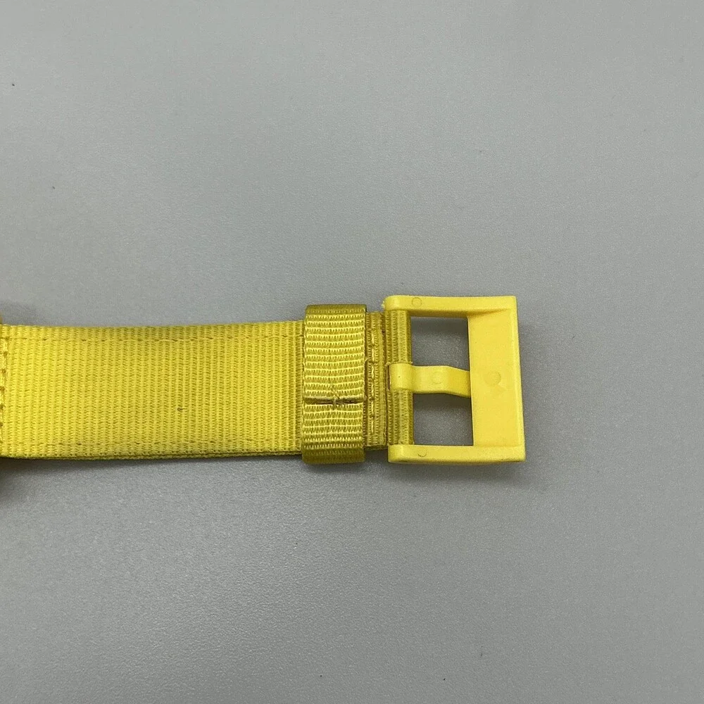 Neff Daily Mens Watch 41mm Yellow Dial Nylon Strap Water Resistant New Battery